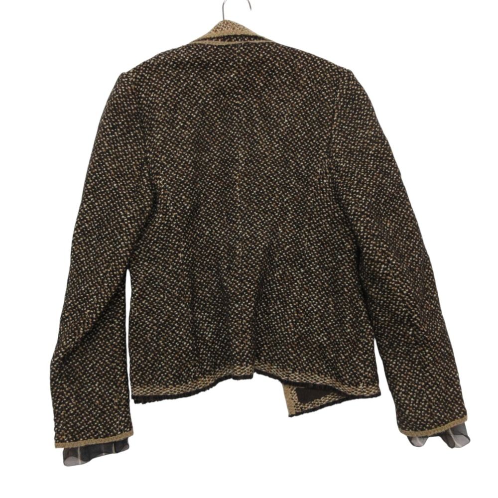 Prada Suits Virgin Wool Tweed Set Tailored Jacket Sleeveless Dress Brown — view 3