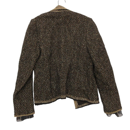Prada Suits Virgin Wool Tweed Set Tailored Jacket Sleeveless Dress Brown — view 3