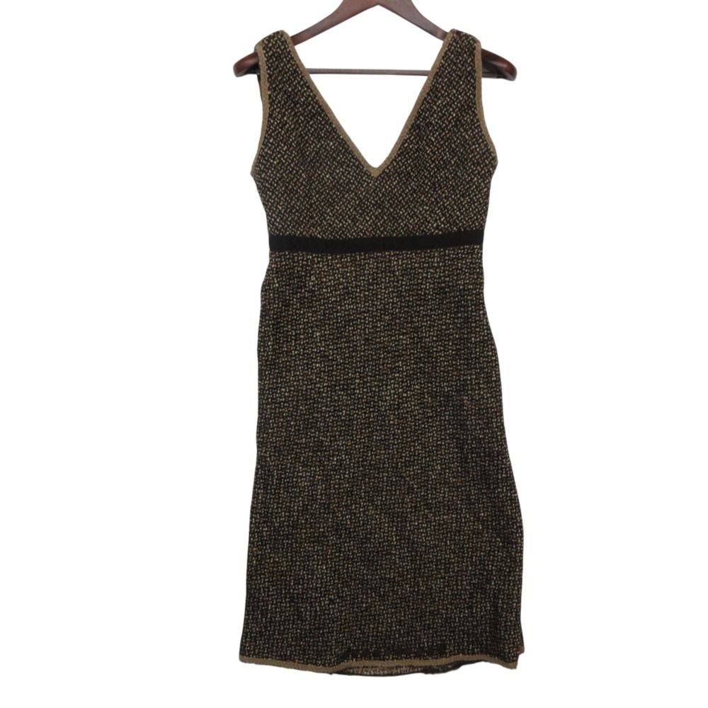 Prada Suits Virgin Wool Tweed Set Tailored Jacket Sleeveless Dress Brown — view 4