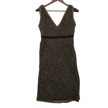 Prada Suits Virgin Wool Tweed Set Tailored Jacket Sleeveless Dress Brown — view 4