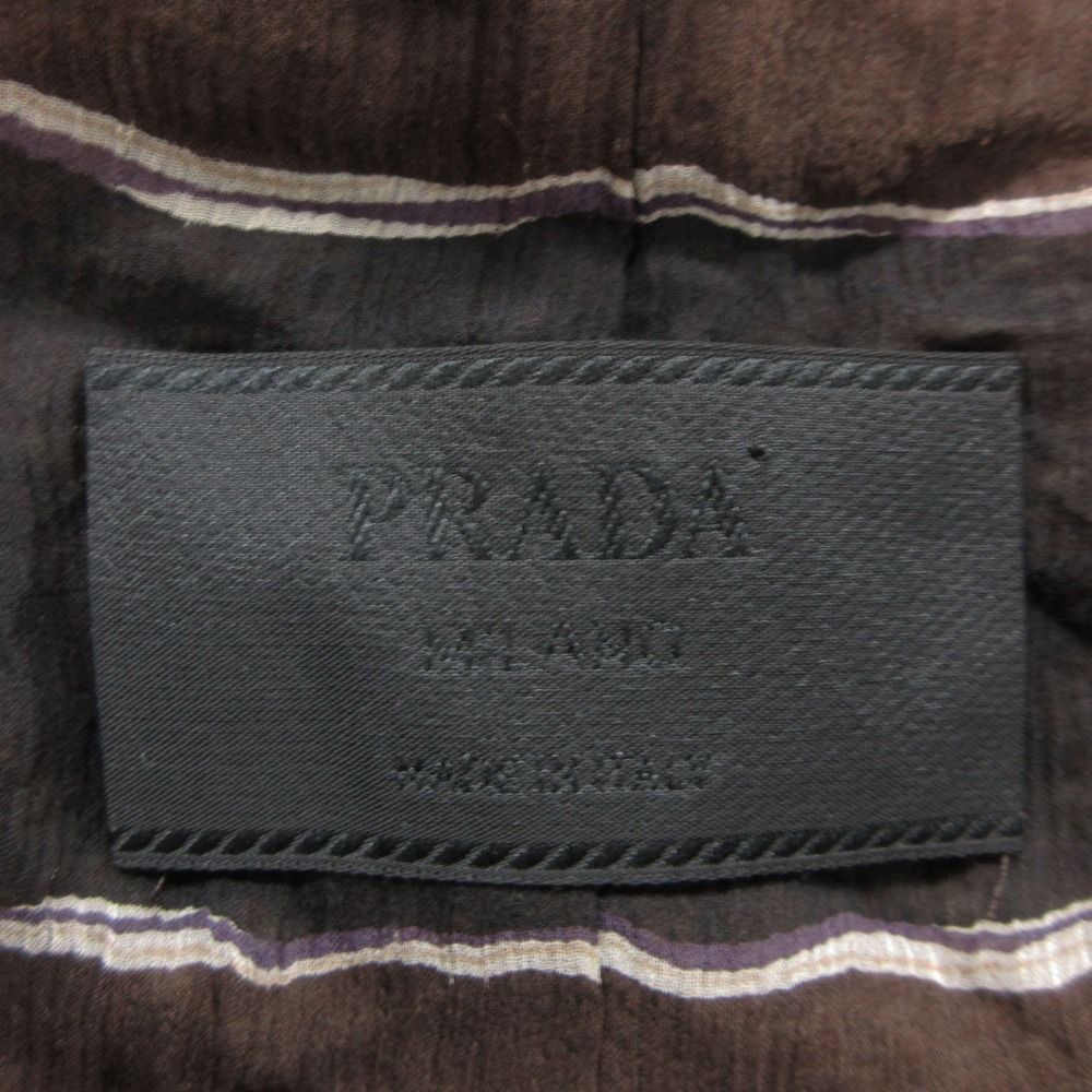 Prada Suits Virgin Wool Tweed Set Tailored Jacket Sleeveless Dress Brown — view 7
