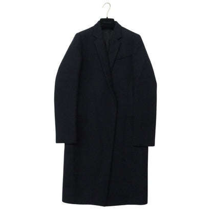 Celine Coat Phoebe Philo Era Crombie Outer Wool 100% Lining Rayon Dark Navy