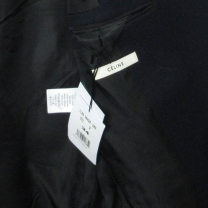 Celine Coat Phoebe Philo Era Crombie Outer Wool 100% Lining Rayon Dark Navy — view 3