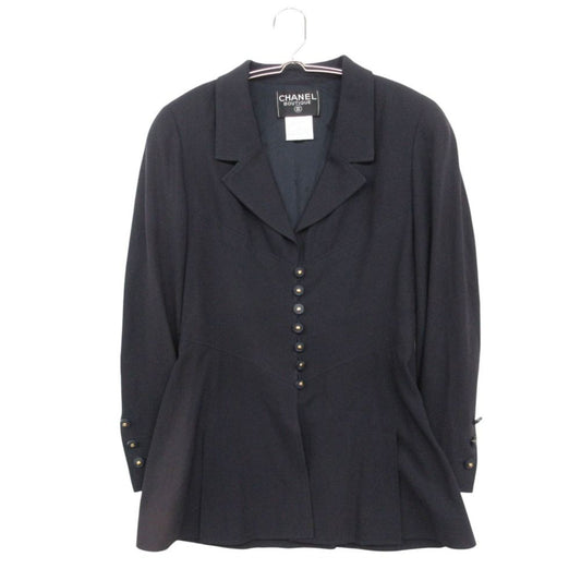 Chanel Tailored Jacket Blazer Various Buttons Vintage Black