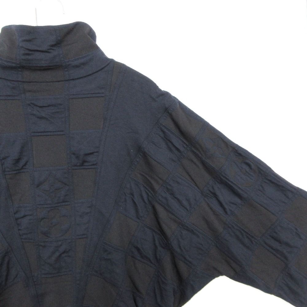 Louis Vuitton Jacket Zip-up Knit Damier Monogram Jacquard Navy Black — view 5