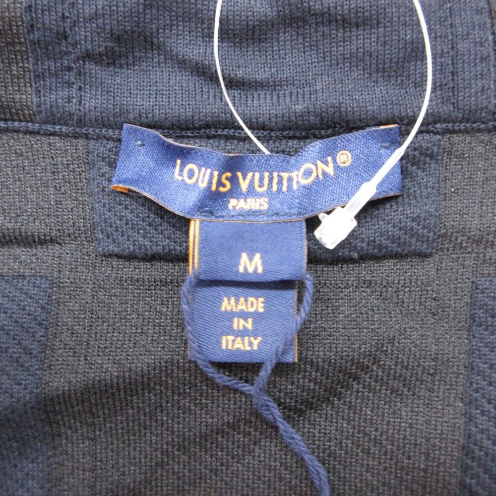 Louis Vuitton Jacket Zip-up Knit Damier Monogram Jacquard Navy Black — view 8