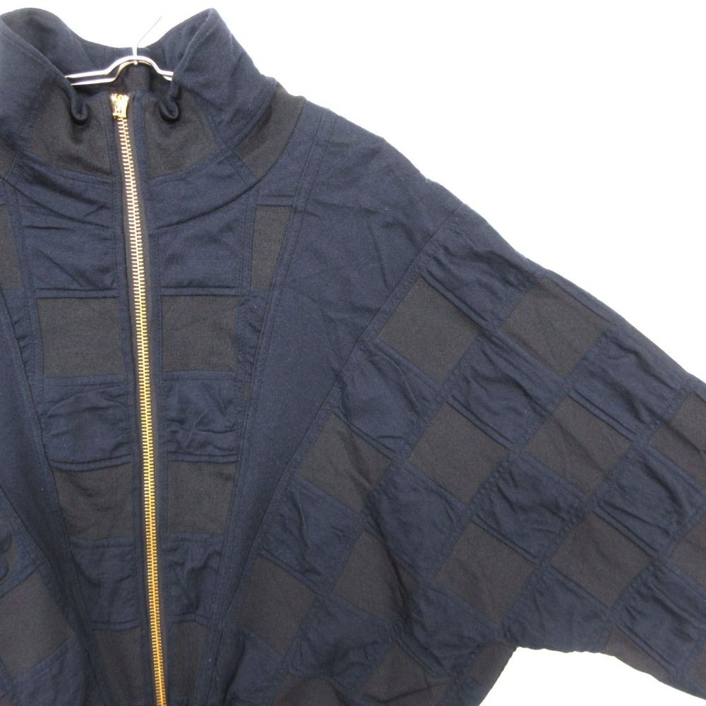 Louis Vuitton Jacket Zip-up Knit Damier Monogram Jacquard Navy Black — view 6