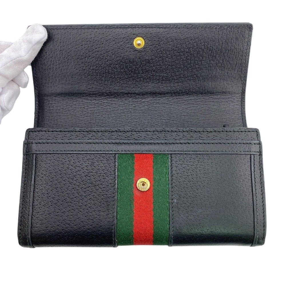 Gucci Ophidia Sherry Line GG Leather Wallet Black — view 4