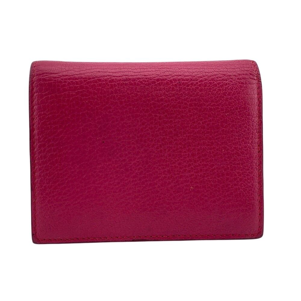 Miu Miu Logo Leather Compact Wallet Bifold Pink