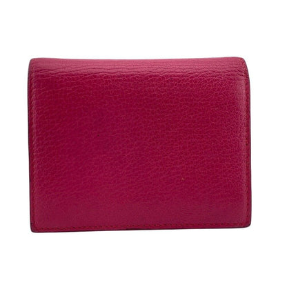 Miu Miu Logo Leather Compact Wallet Bifold Pink