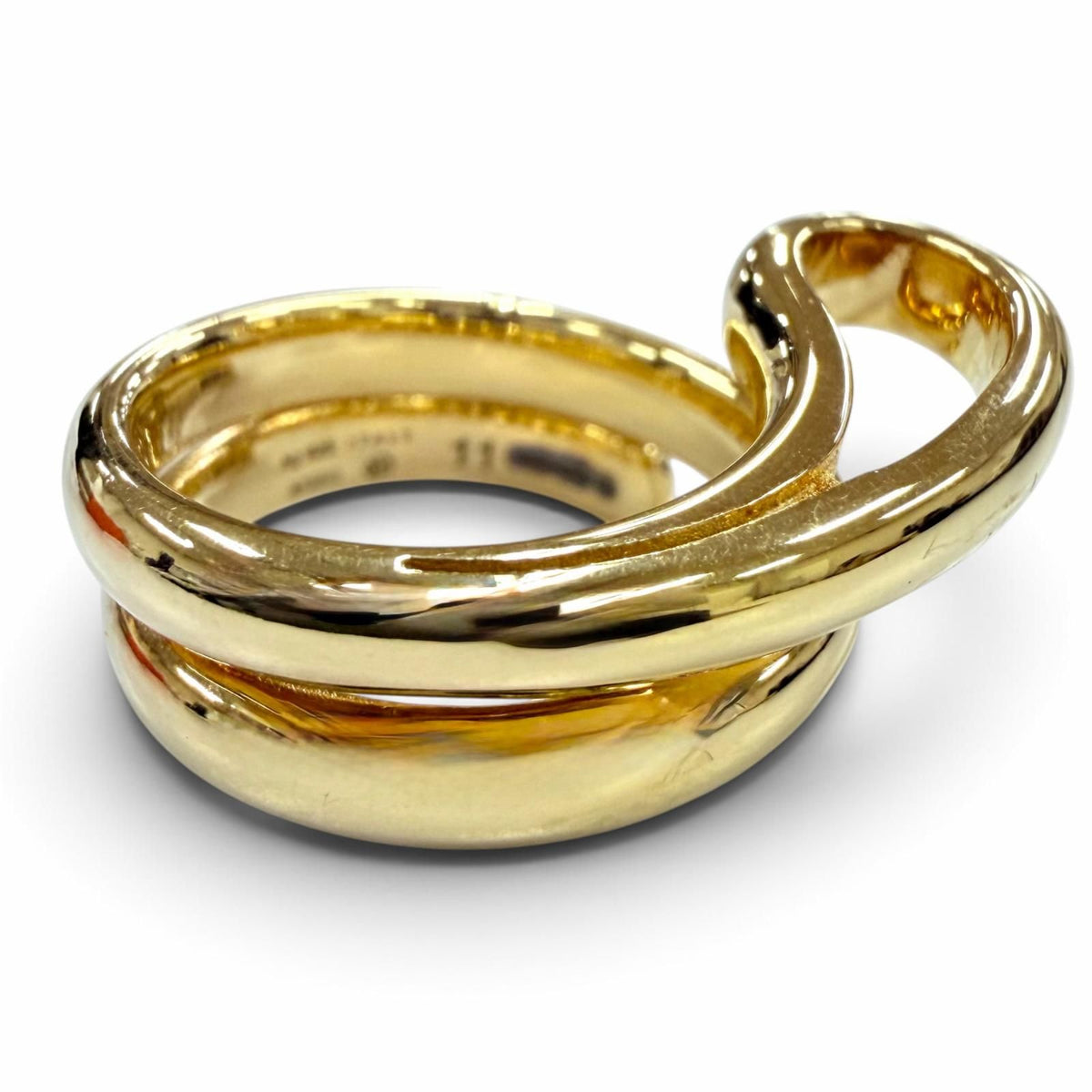 Bottega Veneta Bandeau Frills Ring Gold JP — view 4