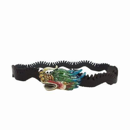 Gucci Michele Era Dragon Buckle Leather Belt 90 36 Black — view 2