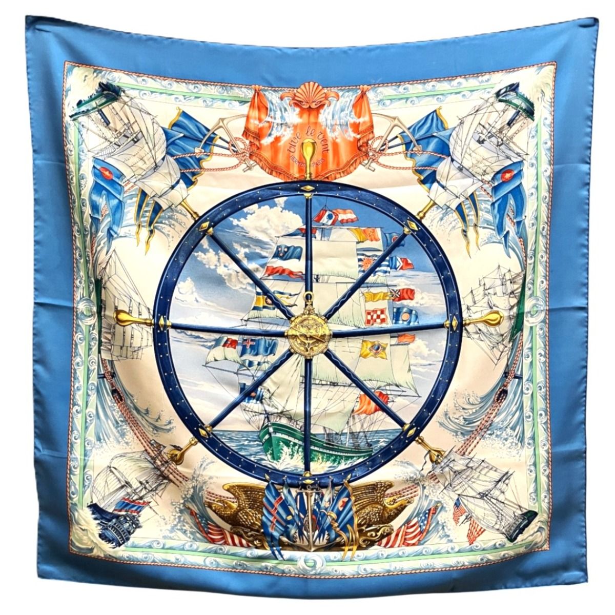 Hermes Carre 90 Vive le Vent Scarf Silk