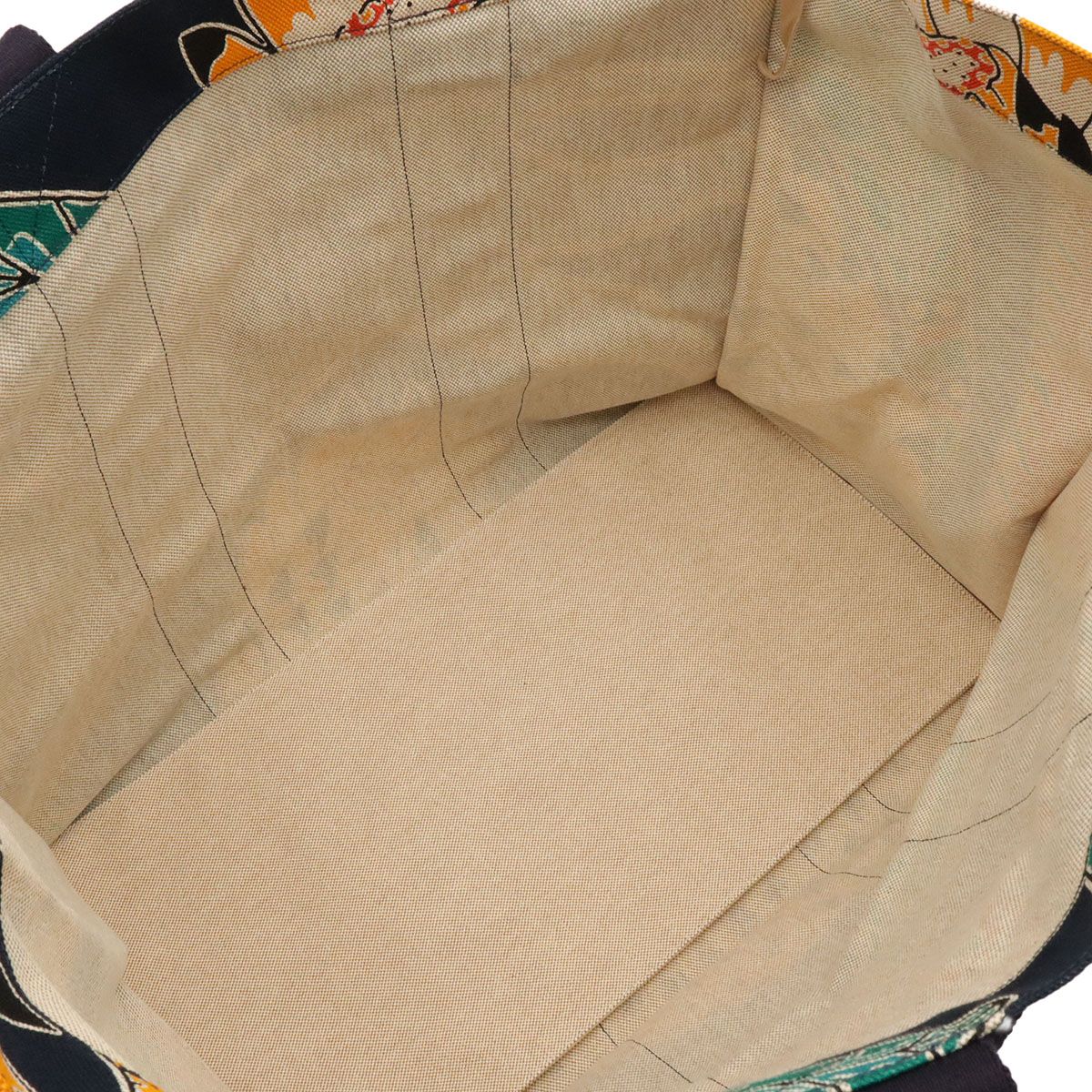 Hermes Tote Large Beach Shoulder Bag Savannah Dance Canvas Dark Navy Multicolor — view 7
