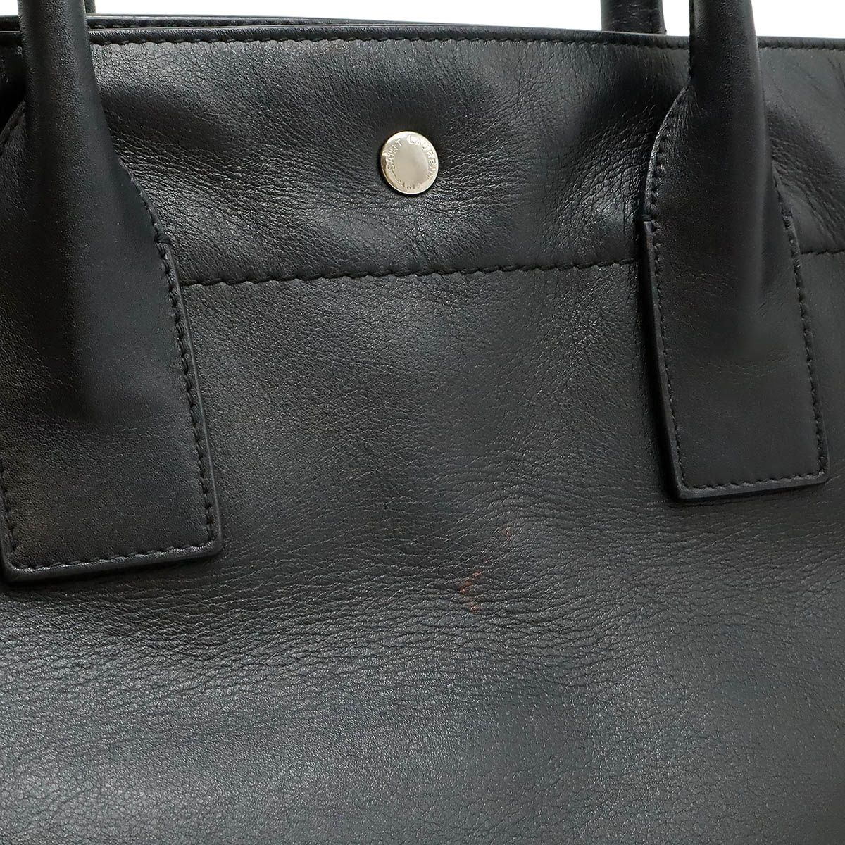 Saint Laurent Paris YSL Rive Gauche Tote Shoulder Bag Leather Black — view 8