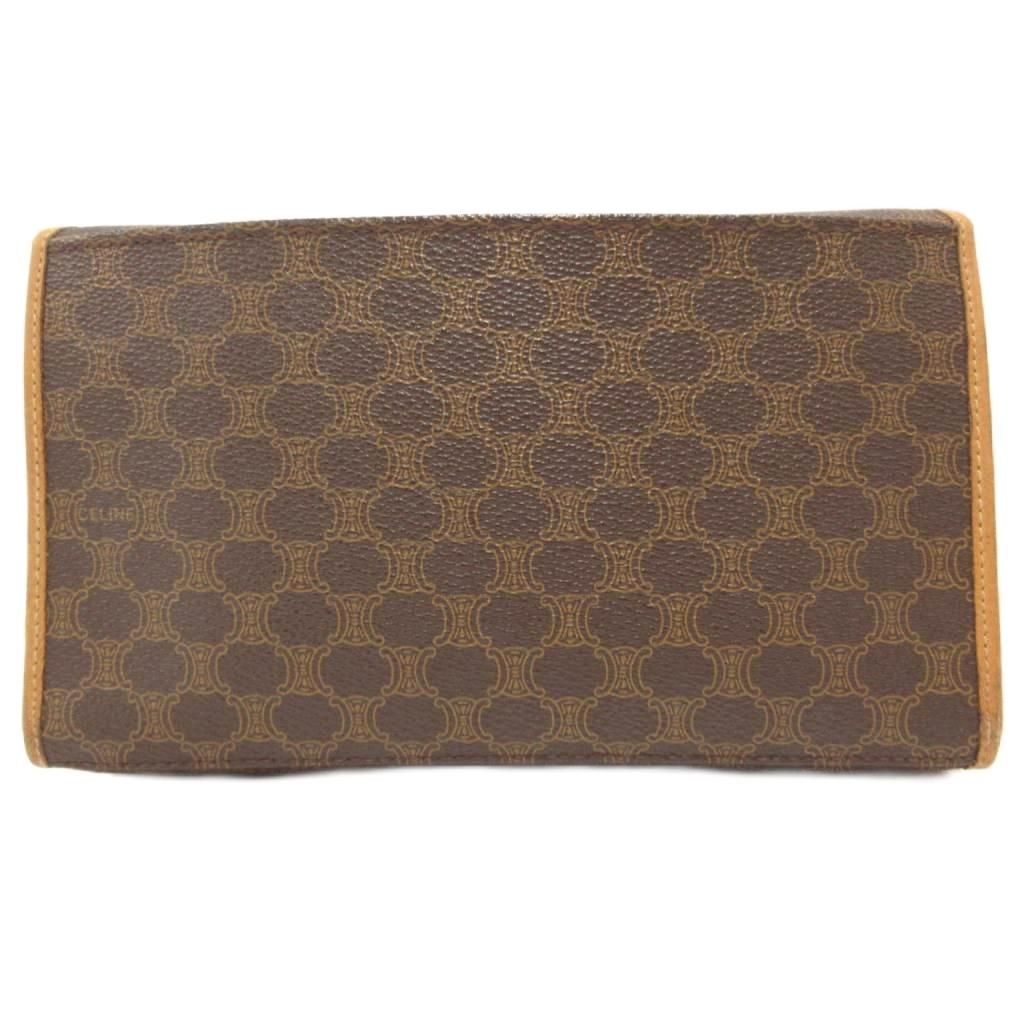 Celine Clutch Pouch Mini Bag Macadam Pattern All Over Print Snap Button Closure — view 2