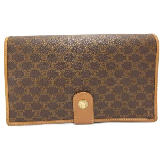 Celine Clutch Pouch Mini Bag Macadam Pattern All Over Print Snap Button Closure