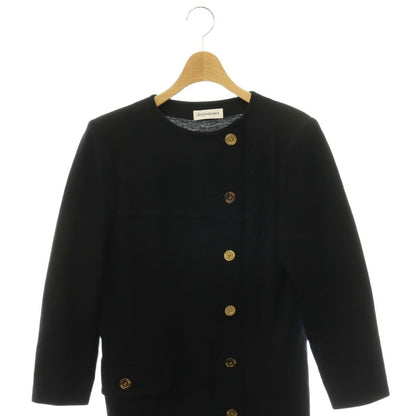 Saint Laurent Cardigan Long Sleeve Crew Neck Wool Black M — view 3