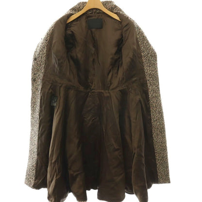 Prada Coat Wool Tweed Pattern Long Black Pink 38 — view 4
