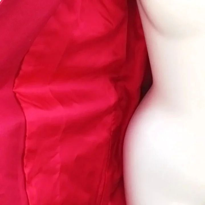 Saint Laurent Spring Coat with Collar Long Sleeve Belt Red — view 7