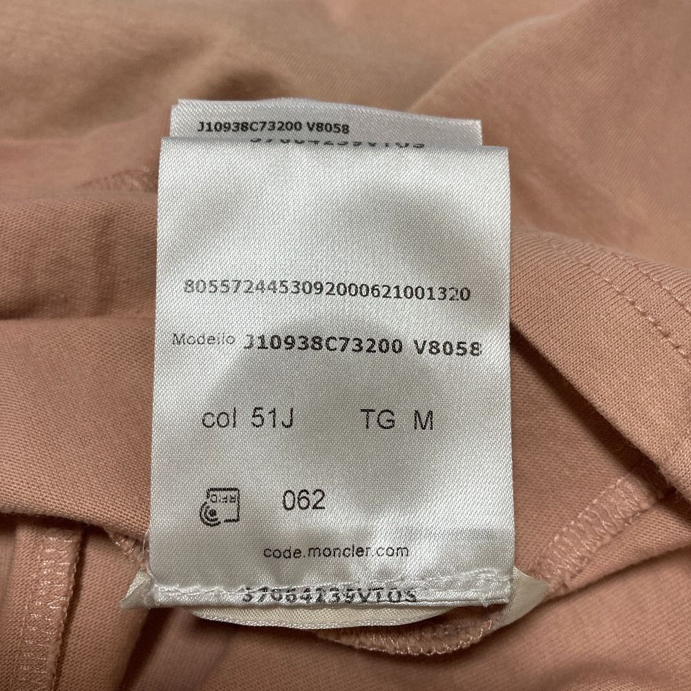 Moncler Logo Patch T-Shirt Pink Short Sleeve Spring Summer M — view 8