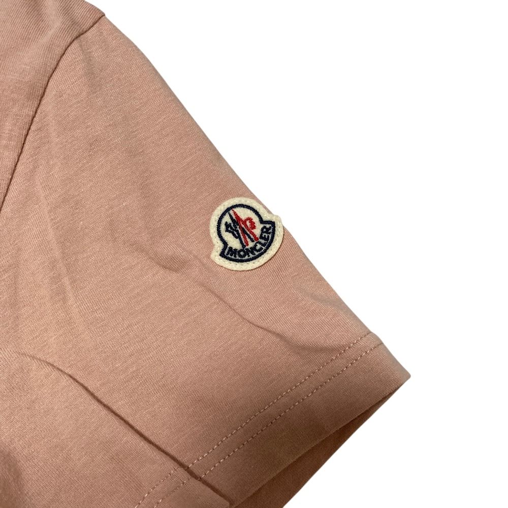 Moncler Logo Patch T-Shirt Pink Short Sleeve Spring Summer M — view 4