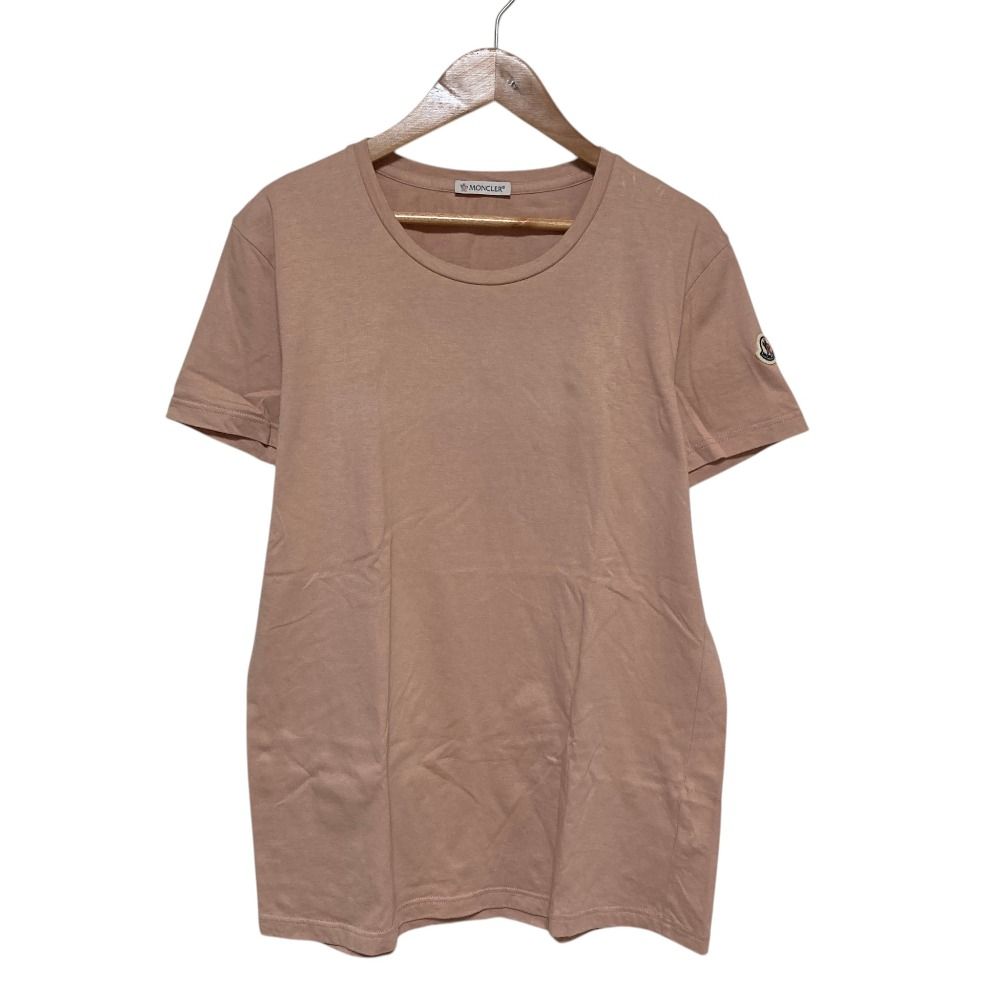Moncler Logo Patch T-Shirt Pink Short Sleeve Spring Summer M