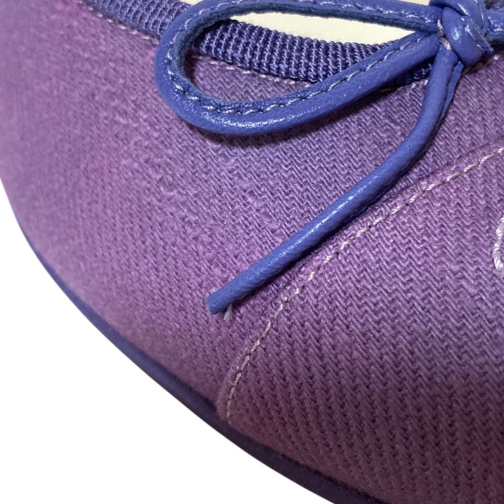 Chanel CC Logo Ribbon Ballerina Flat Pumps Ballet Shoes Purple Spring — view 7