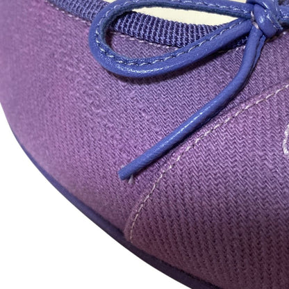 Chanel CC Logo Ribbon Ballerina Flat Pumps Ballet Shoes Purple Spring — view 7