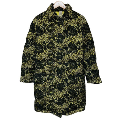 Versace Gianni Vintage Medusa Button Lace Padding Coat Black Yellow 42