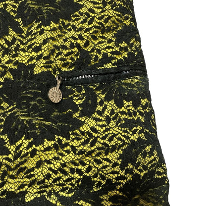 Versace Gianni Vintage Medusa Button Lace Padding Coat Black Yellow 42 — view 3