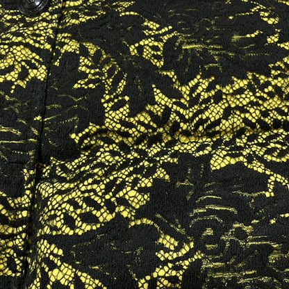 Versace Gianni Vintage Medusa Button Lace Padding Coat Black Yellow 42 — view 4
