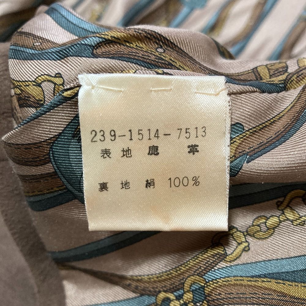 Gucci Vintage Lining Belt Pattern Deerskin Jacket Skirt Set Brown Set Spring 44 — view 7