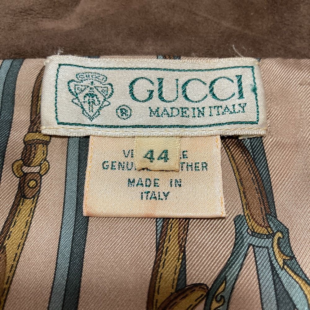 Gucci Vintage Lining Belt Pattern Deerskin Jacket Skirt Set Brown Set Spring 44 — view 6