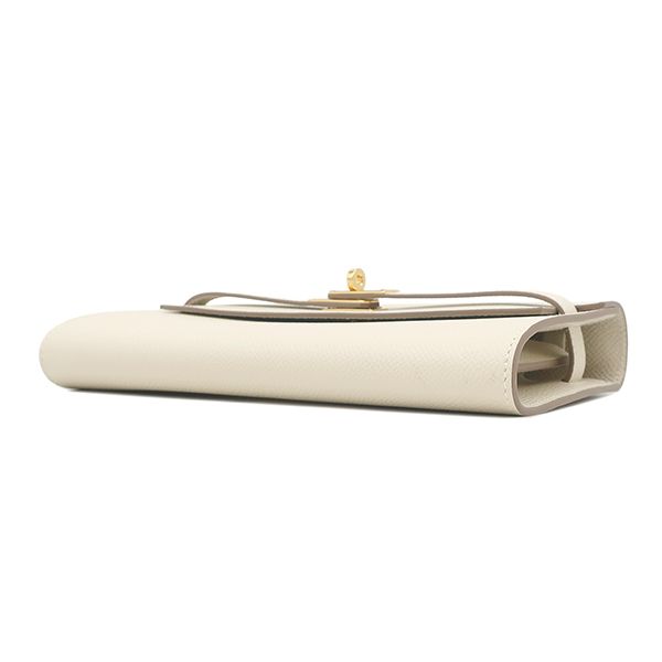 Hermes Wallet Kelly Long to Go Veau Epsom Craie Gold — view 3