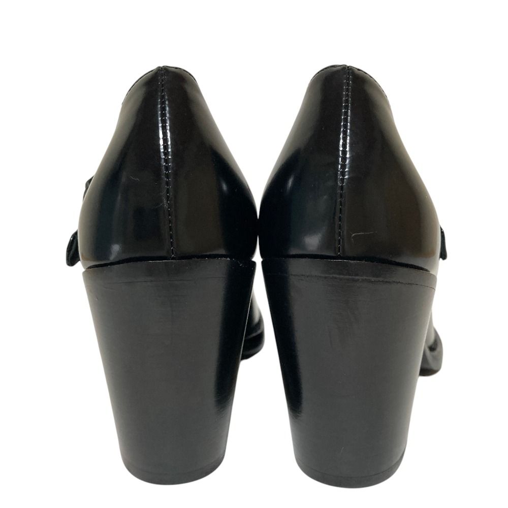 Prada Chunky Heel Mary Jane Leather Pumps Black Spring Summer Fall Winter — view 3