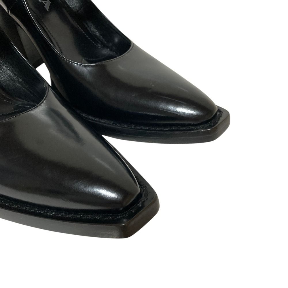 Prada Chunky Heel Mary Jane Leather Pumps Black Spring Summer Fall Winter — view 6
