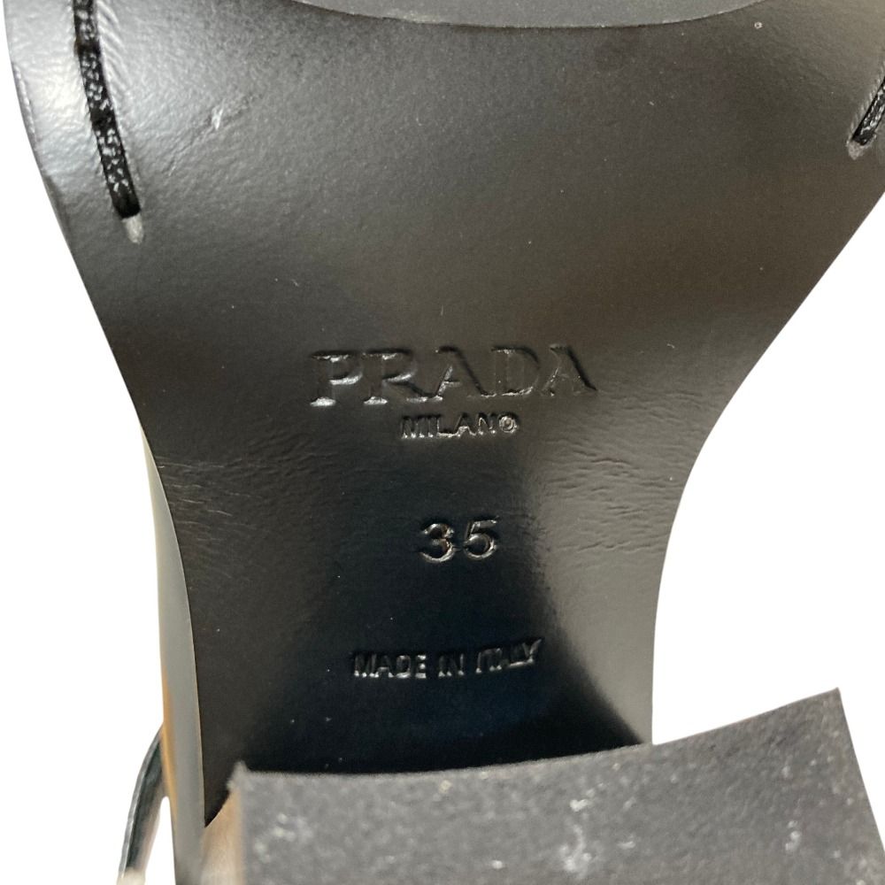 Prada Chunky Heel Mary Jane Leather Pumps Black Spring Summer Fall Winter — view 7