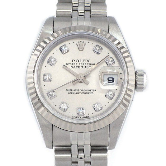 Rolex Watch Datejust Diamond Index Silver Dial Date 18k White Gold SS Automatic