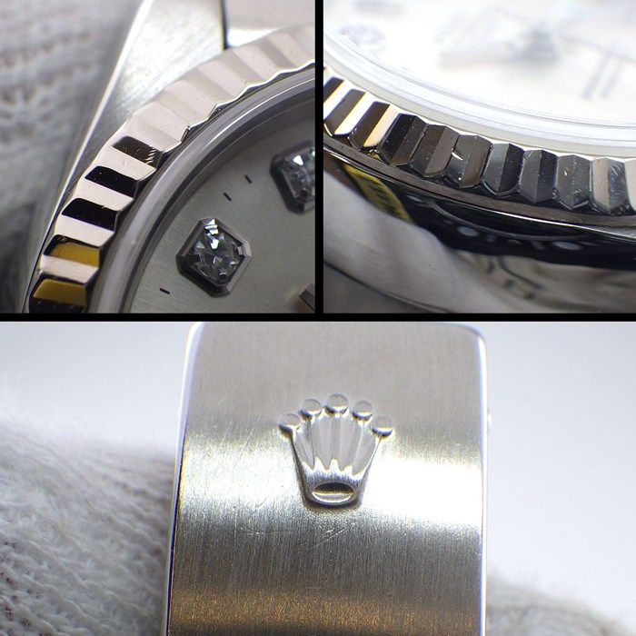 Rolex Watch Datejust Diamond Index Silver Dial Date 18k White Gold SS Automatic — view 7