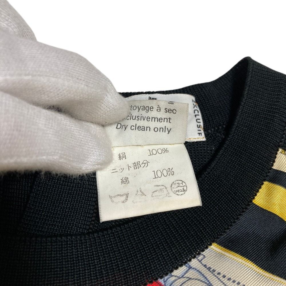 Hermes Dream Space Scarf Short Sleeve Knit Black Spring Summer Sweater 38 — view 6