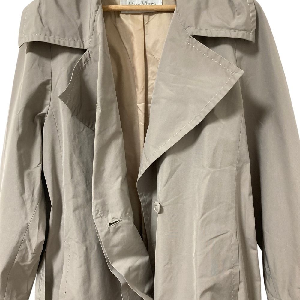 Max Mara Stitch Design Nylon Coat Greige Jacket Fall Winter 38 — view 4