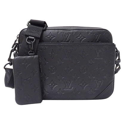 Louis Vuitton Monogram Shadow Shoulder Bag Trio Messenger Noir Black