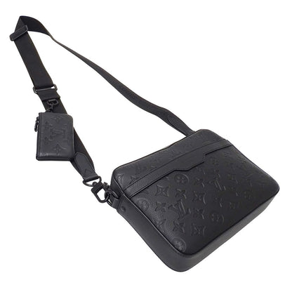 Louis Vuitton Monogram Shadow Shoulder Bag Trio Messenger Noir Black — view 4