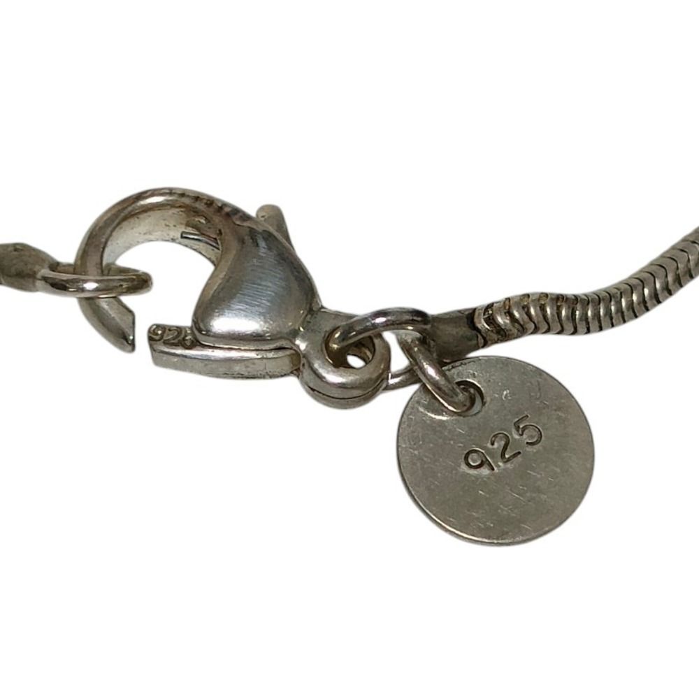 Tiffany & Co 925 Alphabet T Circle Snake Chain Necklace Silver — view 8