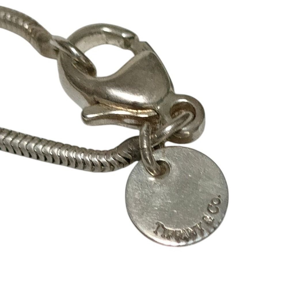 Tiffany & Co 925 Alphabet T Circle Snake Chain Necklace Silver — view 7