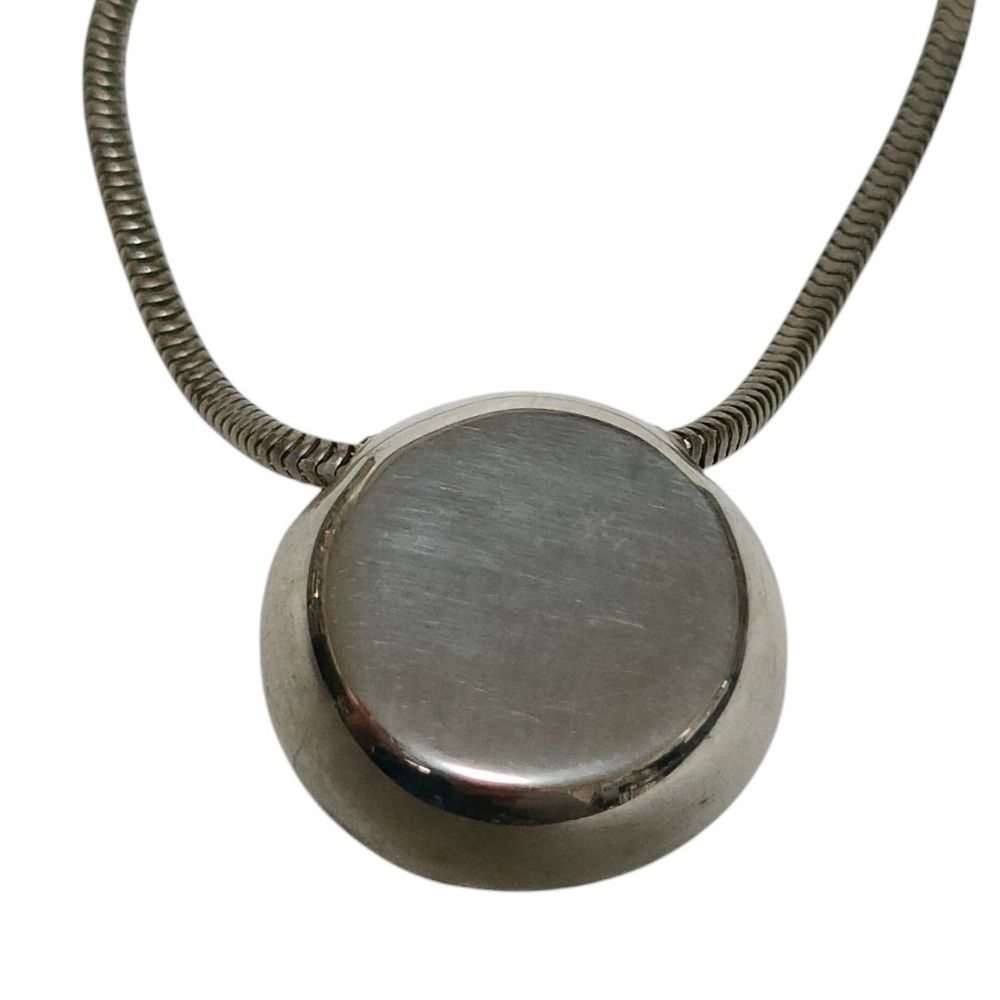 Tiffany & Co 925 Alphabet T Circle Snake Chain Necklace Silver — view 4