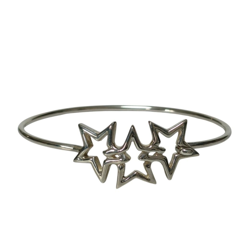 Tiffany & Co 925 Triple Star Bracelet Bangle Silver
