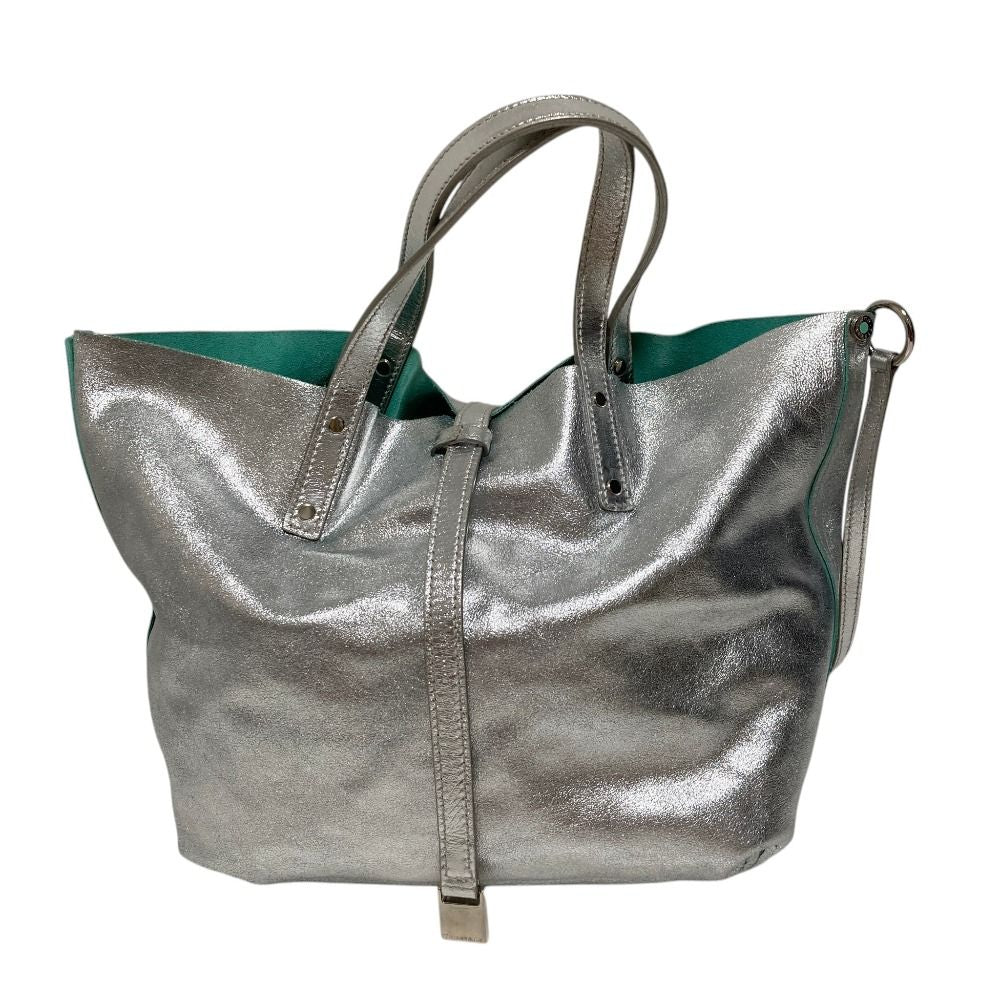 Tiffany & Co Reversible Tote Bag Blue Silver Colored — view 4