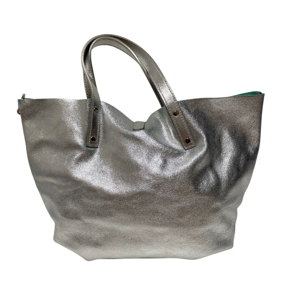 Tiffany & Co Reversible Tote Bag Blue Silver Colored — view 5